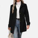 Women's Mid-Length Tailored Coat with Buttons