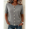 Delia | Button-Front Short Sleeve Top 0