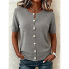 Delia | Button-Front Short Sleeve Top 0