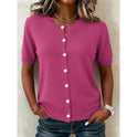 Delia | Button-Front Short Sleeve Top 2