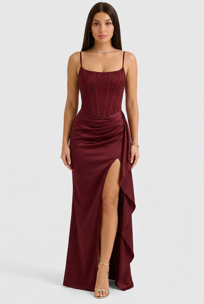 Elara | Sequin Corset Evening Dress 0