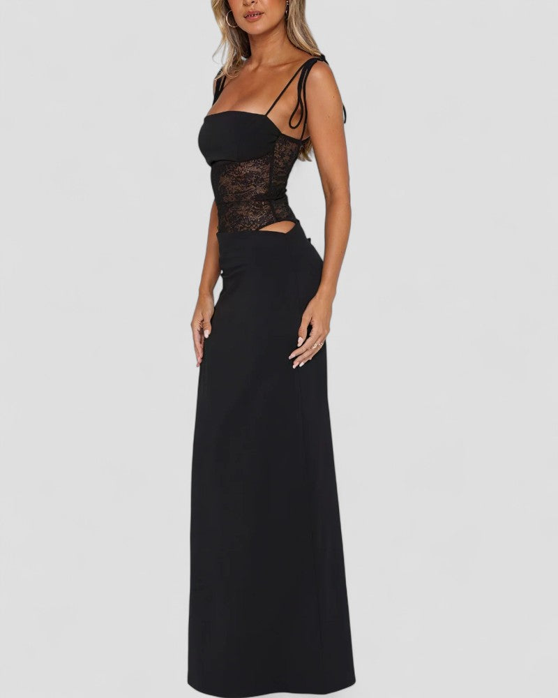 Elegant Evening Dress with Lace Corset Detail 0