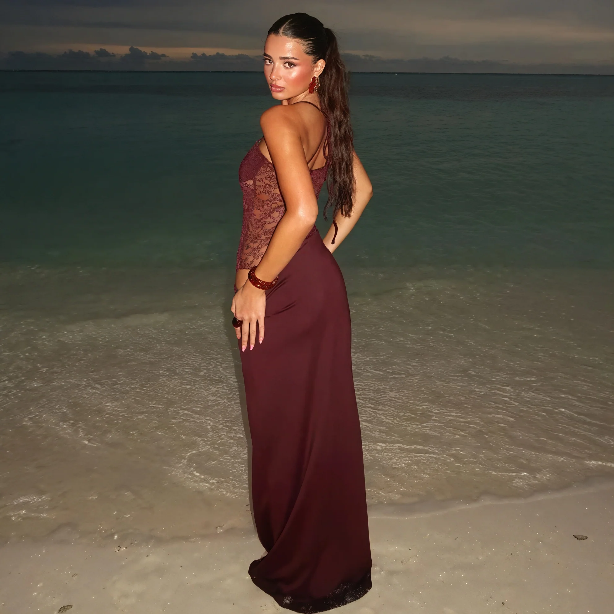 Elegant Evening Dress with Lace Corset Detail 5