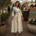 Eleq | Short Sleeve Collared Wrap Waist Midi Dress 0