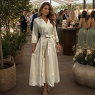 Eleq | Short Sleeve Collared Wrap Waist Midi Dress 0