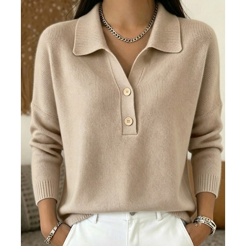 Eliza | Refined Collared Button Pullover 2