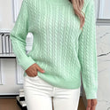 Faye | Cable-Knit Round Neck Sweater 0