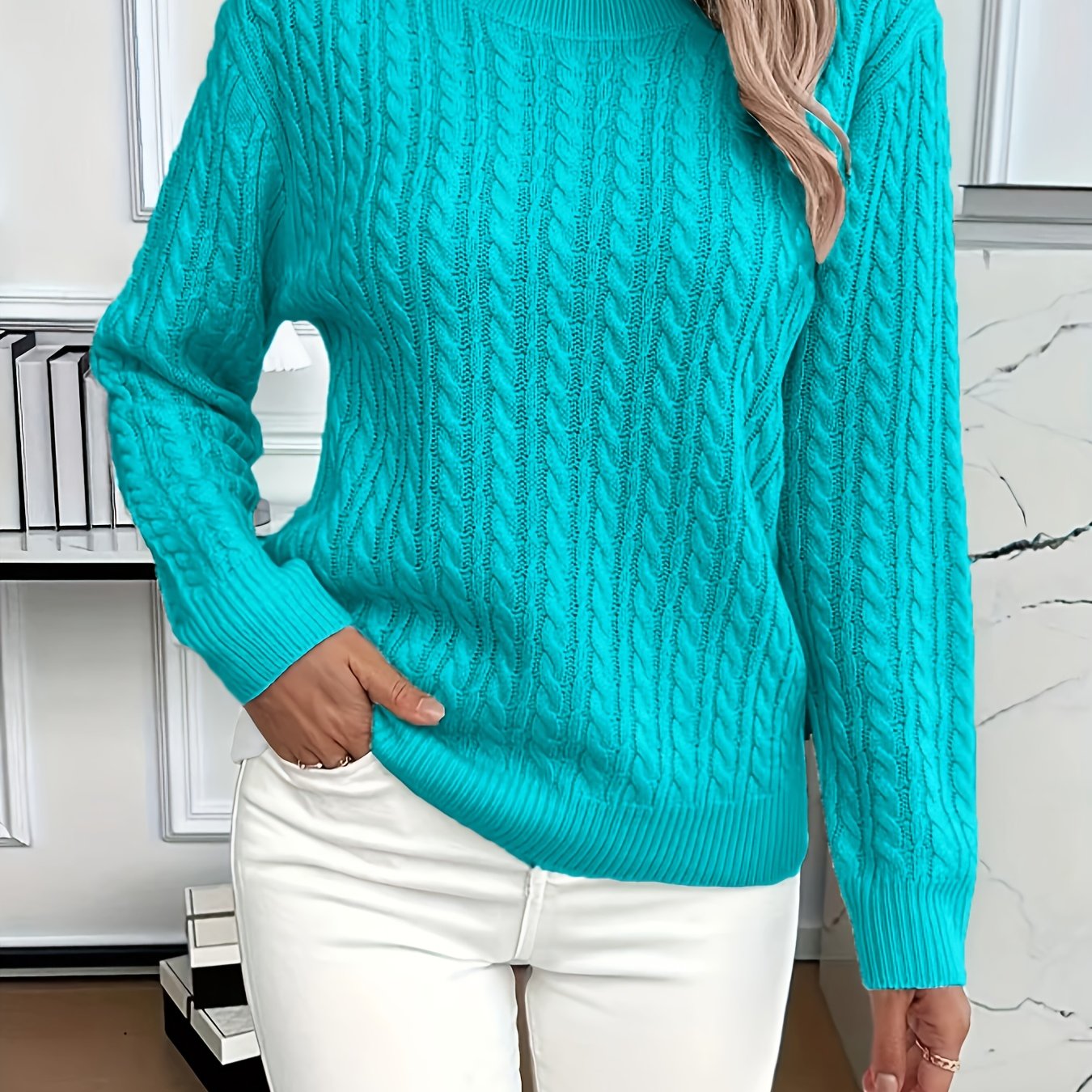 Faye | Cable-Knit Round Neck Sweater 14