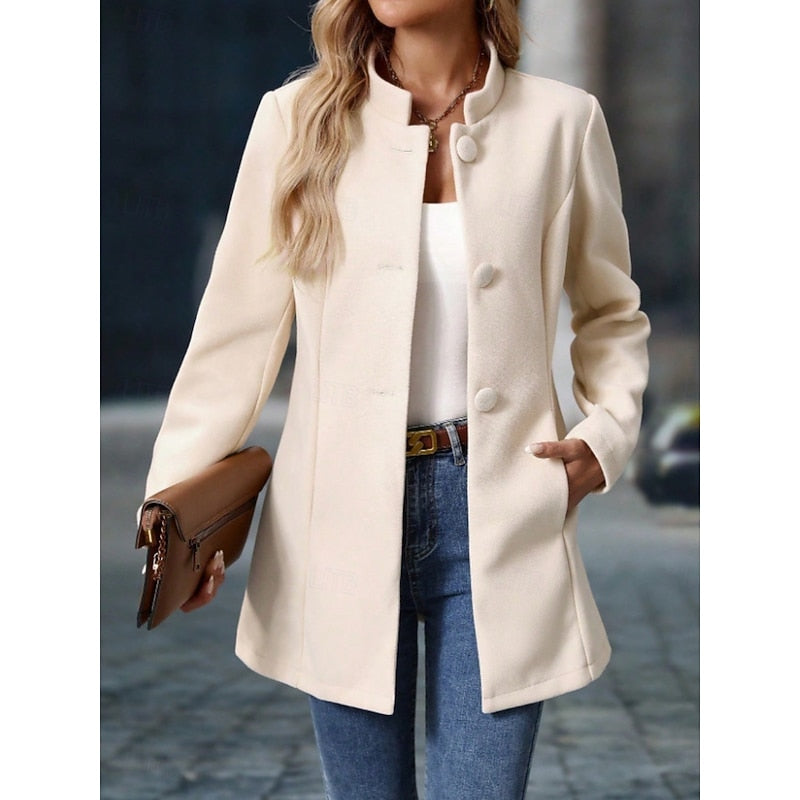 Fiona | Elegant Stand-Collar Coat 0