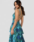 Floral Ruffle Maxi Dress with Open Back Summer Elegance 1