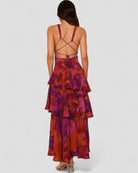 Floral Ruffle Maxi Dress with Open Back Summer Elegance 5