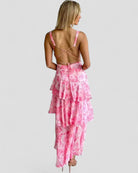 Floral Ruffle Maxi Dress with Open Back Summer Elegance 7