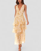 Floral Ruffle Maxi Dress with Open Back Summer Elegance 9