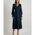 Formal Maxi Dress with V-Neck and Puff Sleeves for Women 3