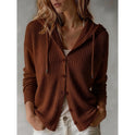 Frances | Hooded Button-Front Cardigan 0