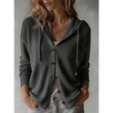 Frances | Hooded Button-Front Cardigan 4