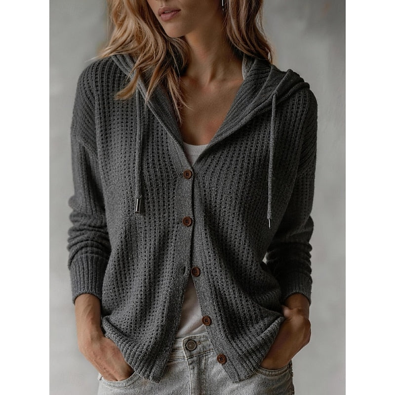 Frances | Hooded Button-Front Cardigan 4