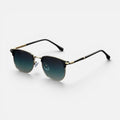 Browline Sunglasses Metal Frame Gradient Lens Eyewear