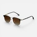 Browline Sunglasses Metal Frame Gradient Lens Eyewear