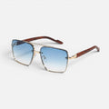 Square Sunglasses Rimless Metal Frame