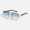 Square Sunglasses Rimless Metal Frame