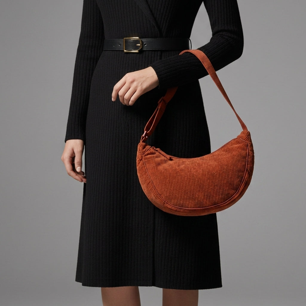 Grasse Corduroy Crescent Bag 0