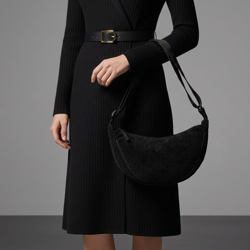 Grasse Corduroy Crescent Bag 1