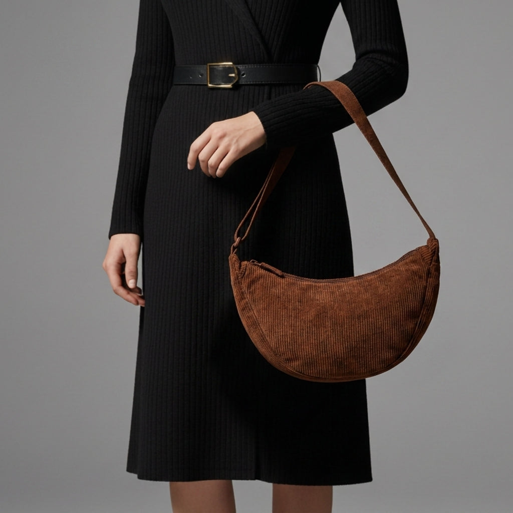 Grasse Corduroy Crescent Bag 4