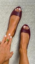 Women's Peep Toe Flat Sandals with Textured Upper