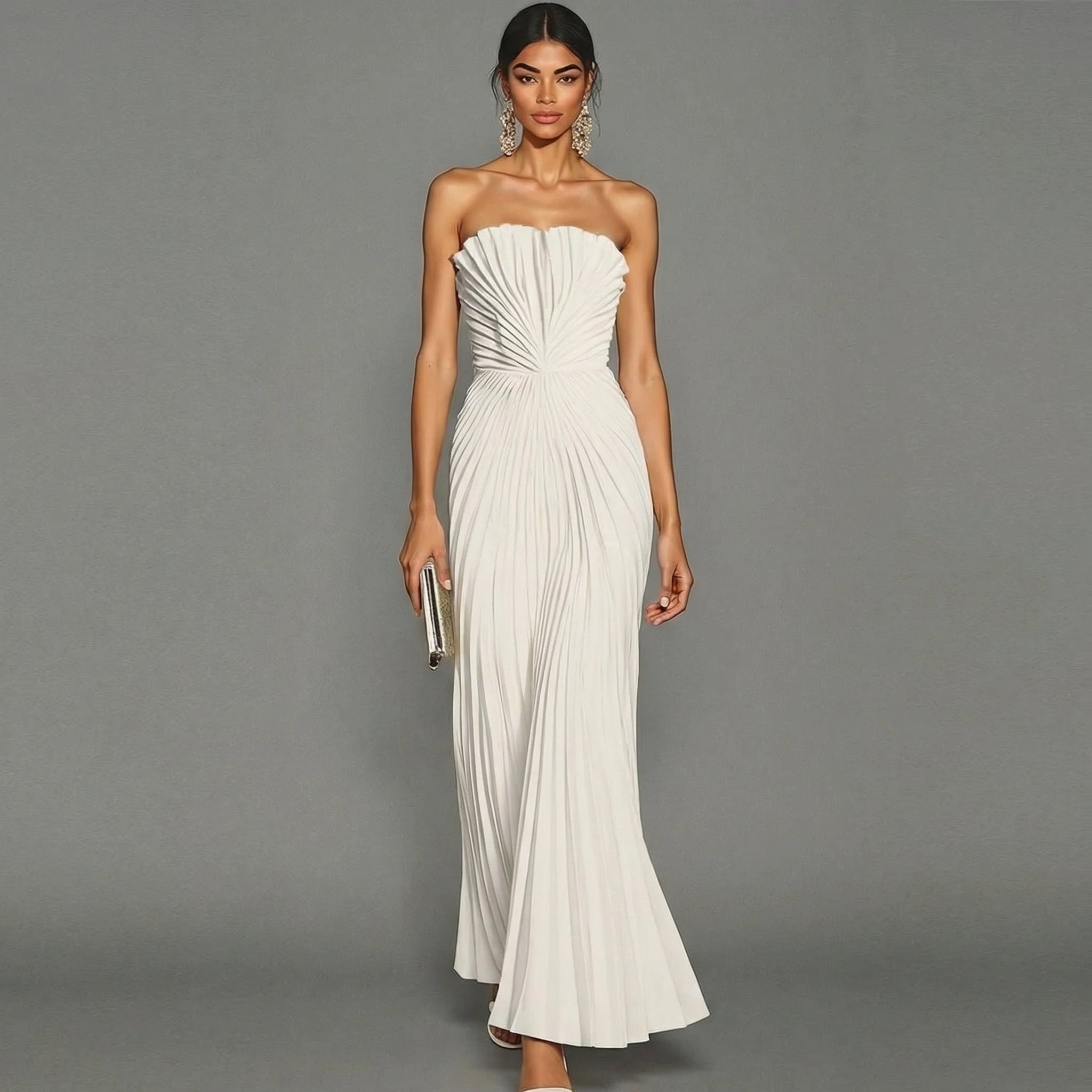 Kira Ceremony Maxi Dress | Strapless, Pleated, Sculpted 0