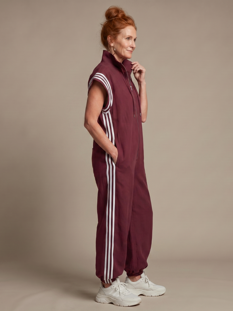 Lark | Zip Front Stripe Panel Jumpsuit 1