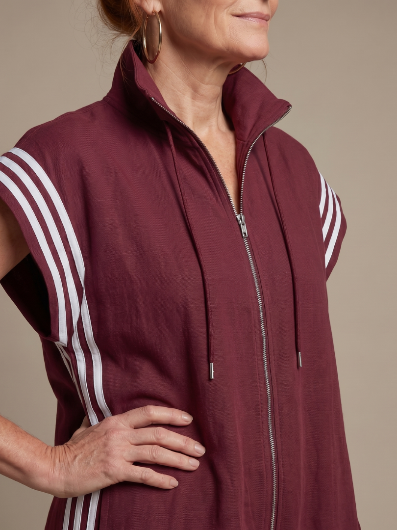 Lark | Zip Front Stripe Panel Jumpsuit 2