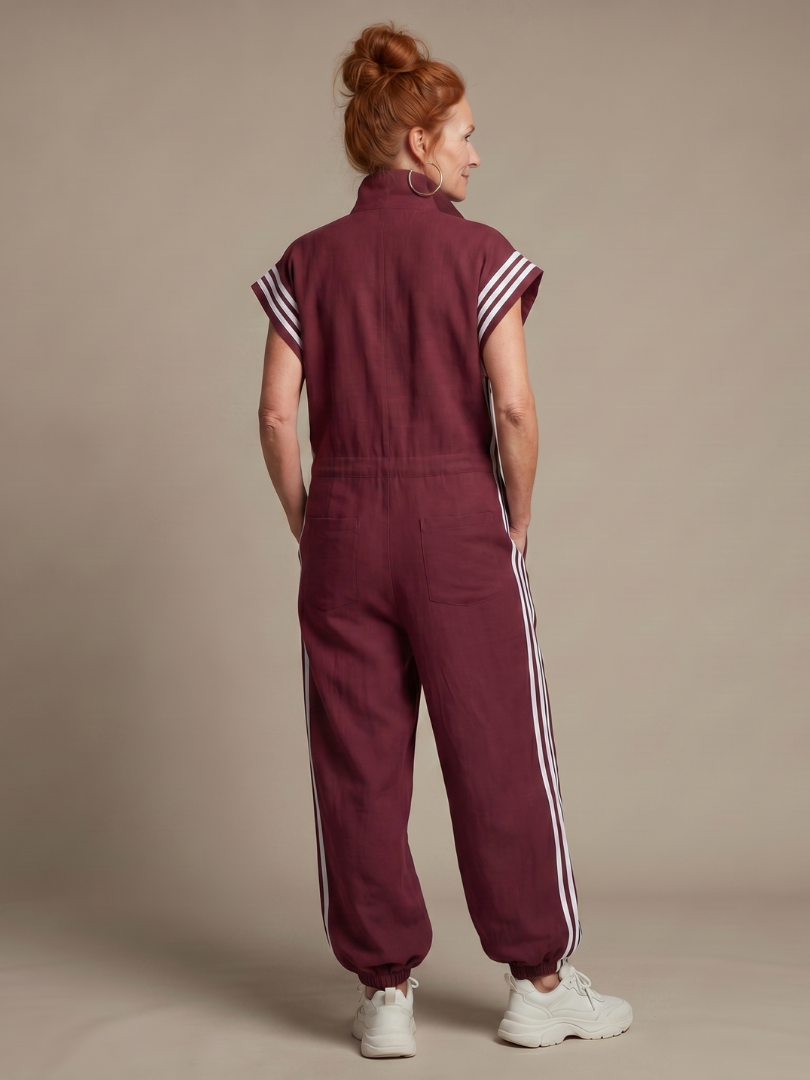 Lark | Zip Front Stripe Panel Jumpsuit 3