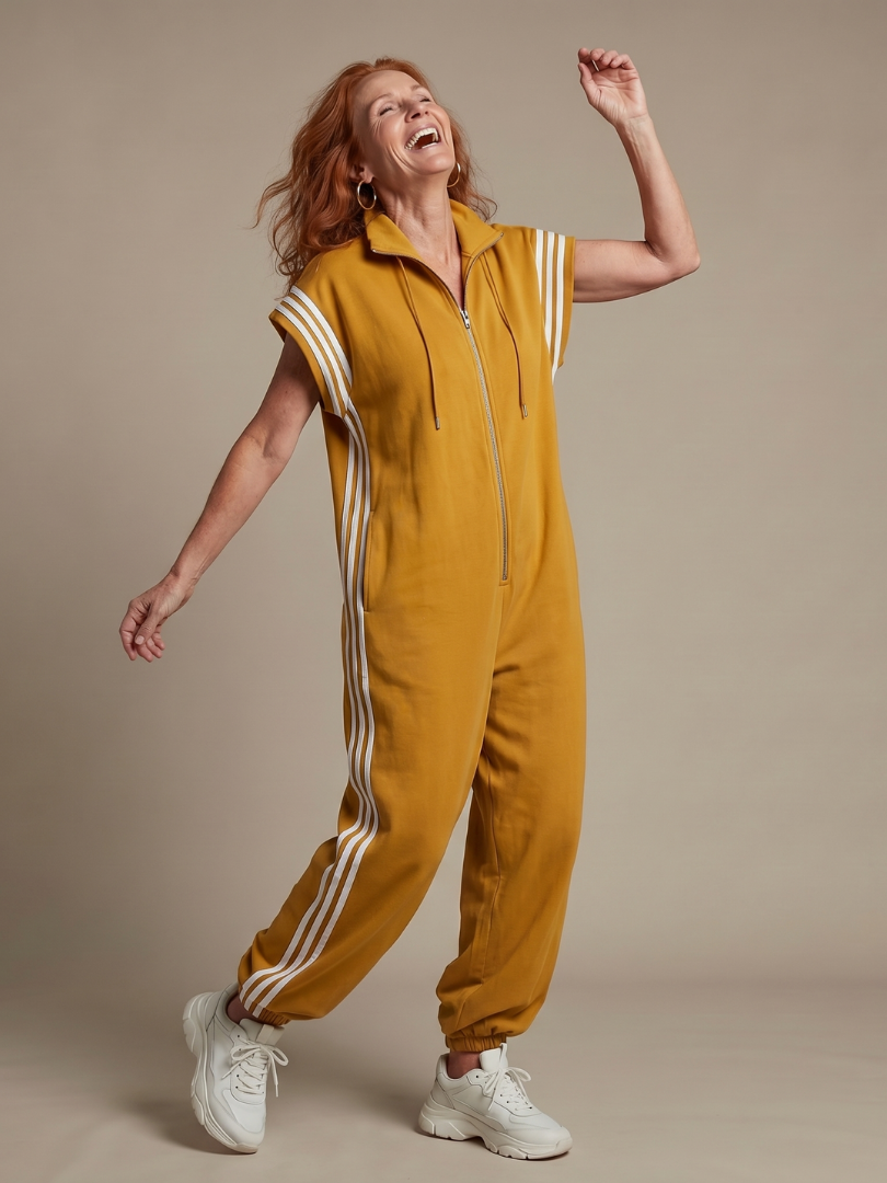 Lark | Zip Front Stripe Panel Jumpsuit 5
