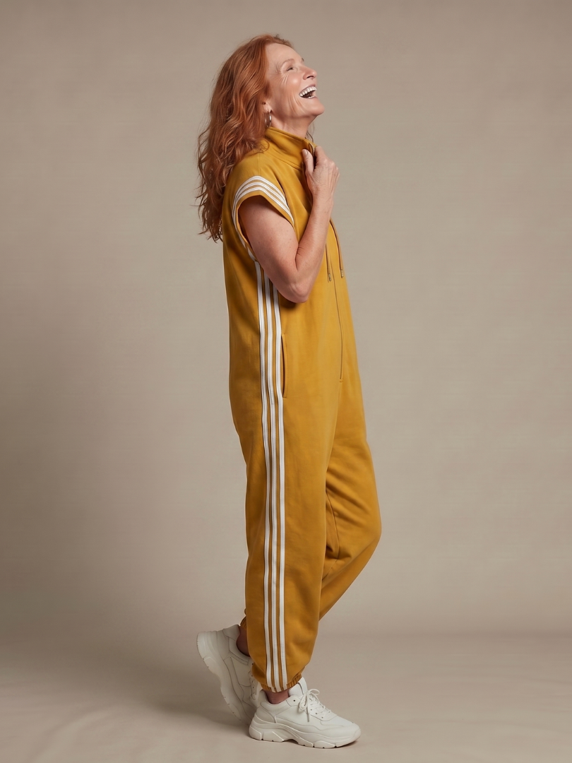 Lark | Zip Front Stripe Panel Jumpsuit 6
