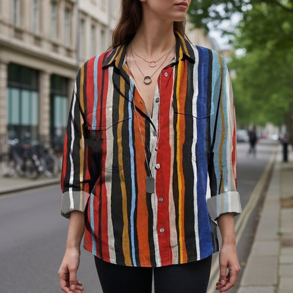 Larnaca Striped Button-Up Shirt 0