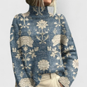 Women's Woodland Graphic Knit Turtleneck Sweater