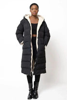 Long Sherpa Lined Reversible Puffer Coat for Women 1