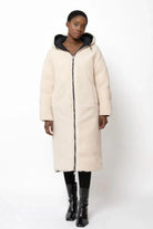 Long Sherpa Lined Reversible Puffer Coat for Women 2