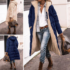 Long Sherpa Lined Reversible Puffer Coat for Women 7