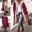 Long Sherpa Lined Reversible Puffer Coat for Women 8
