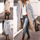 Long Sherpa Lined Reversible Puffer Coat for Women 9