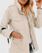 Luna | Women's Coat Lightweight Utility Jacket Drawstring Waist 7