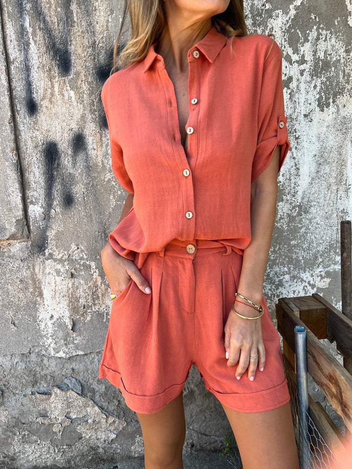 MOREAU LYON | SHORT LINEN SET FOR WOMEN 4
