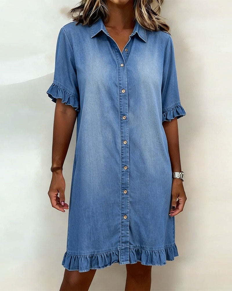 MOREAU LYON | WOMEN'S BUTTON-DOWN DENIM DRESS 0