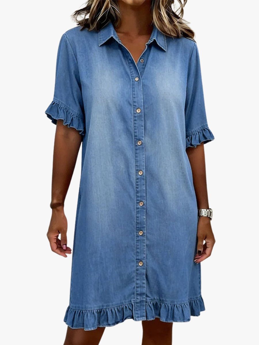 MOREAU LYON | WOMEN'S BUTTON-DOWN DENIM DRESS 1