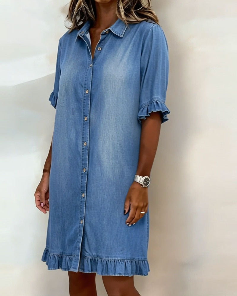 MOREAU LYON | WOMEN'S BUTTON-DOWN DENIM DRESS 6