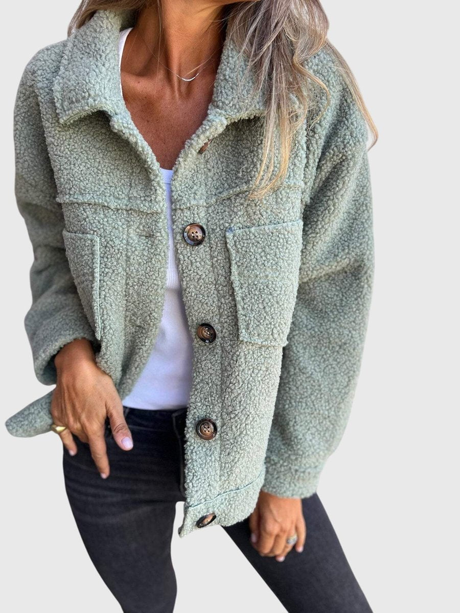 Madison | Women's Jacket Cozy Button-Front Sherpa Fleece Coat 4