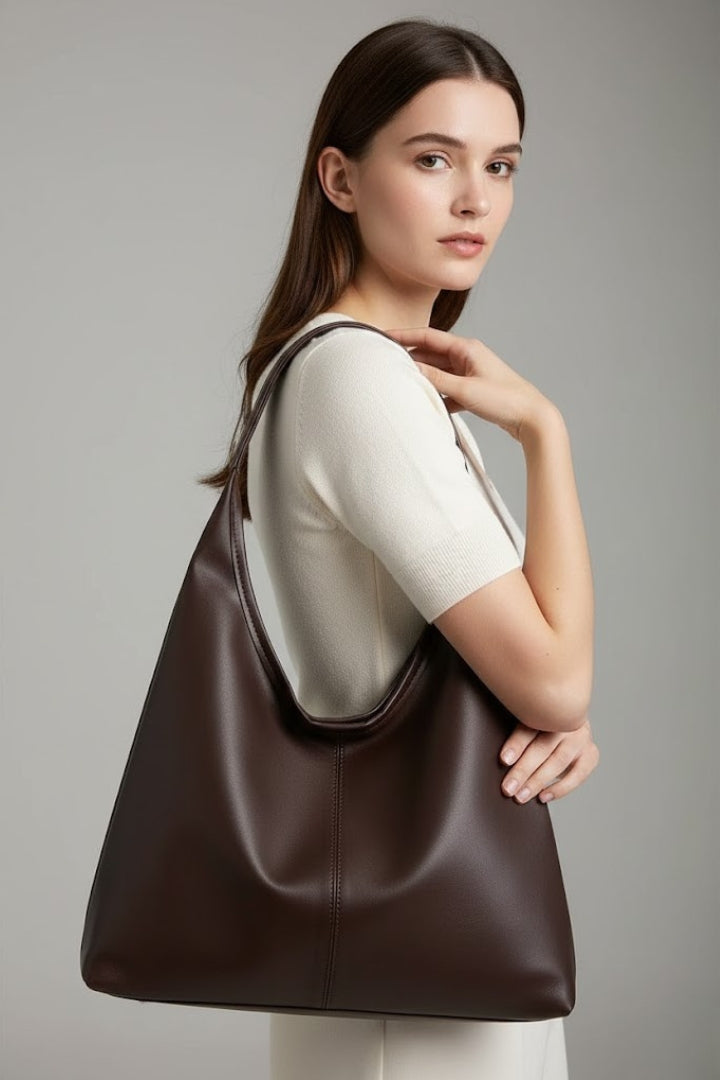 Maria | Women’s Classic Tote Bag with Faux Outer and Large Inner Pocket 0