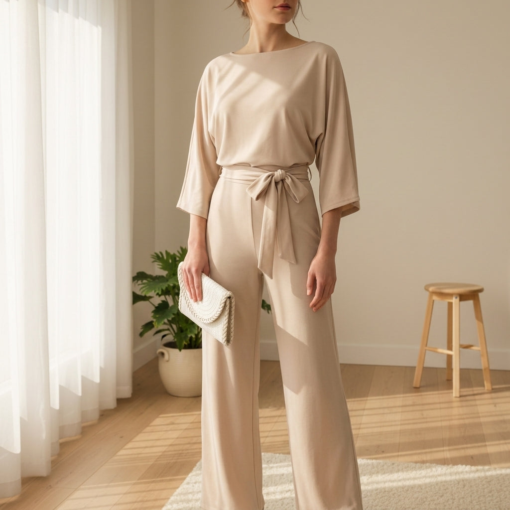 Marsaxlokk Belted Batwing Jumpsuit 1